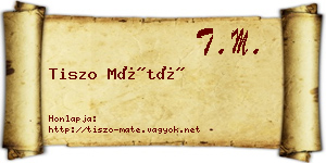 Tiszo Máté névjegykártya